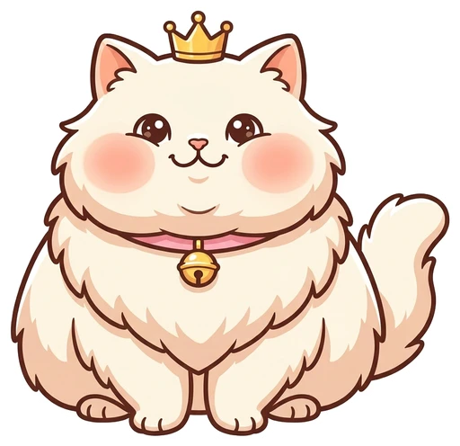 Mochi as a big chonky cat with a crown